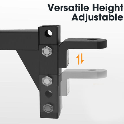 Black adjustable bracket with text 'Versatile Height Adjustable' on a white background