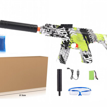 Toy gun with accessories on a white background
