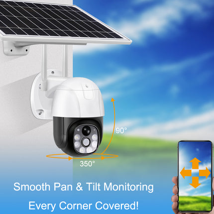 Solar-powered security camera with smartphone app for monitoring