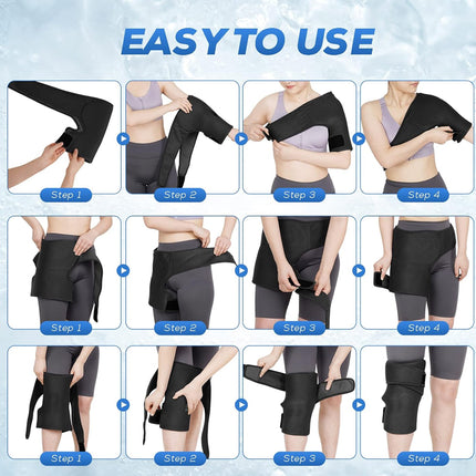 Knee Shoulder Hip Ice Pack Wrap for Hot/Cold Therapy