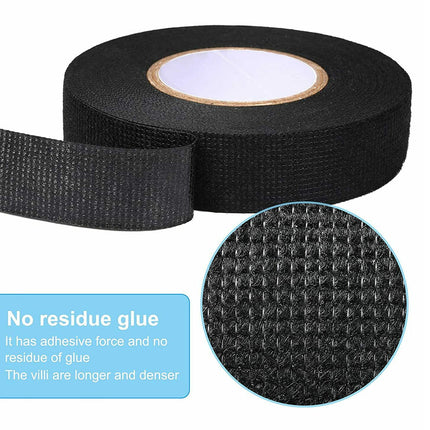 Black tape roll with adhesive force feature text on a white background