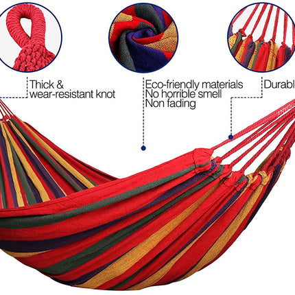 Portable Hammock Canvas Camping Double Outdoor Garden Hammock 200kg 2 Person