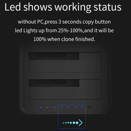 Dual Bay SSD HDD Docking Station USB 3.0 Offline Cloner Backup