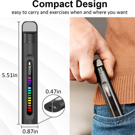 Breathing Exerciser Respiratory Muscle Trainer - Rechargeable | Digital Display, LED Indicator, 5-Month Battery Life, Black