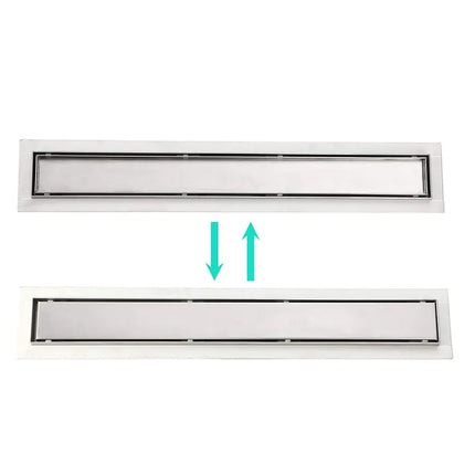 Two rectangular metal filters with arrows indicating direction on a white background