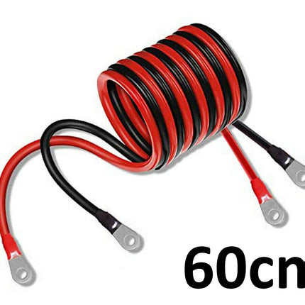 Coiled red and black wire with cable ends, labeled '60cm', on a white background