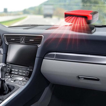 Car dashboard with a red laser device projecting beams