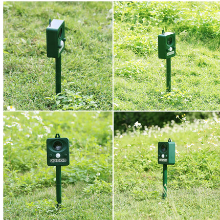 Solar Ultrasonic Animal Repeller PIR Dog Cat Scarer Repellent