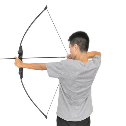 Person holding a bow and arrow on a white background