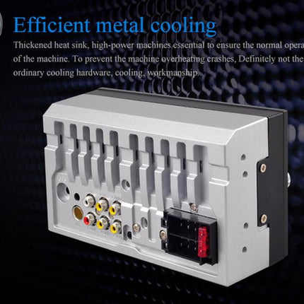 Metal cooling component with text on efficient metal cooling on a dark background