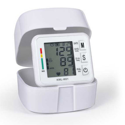 White blood pressure monitor on a white background