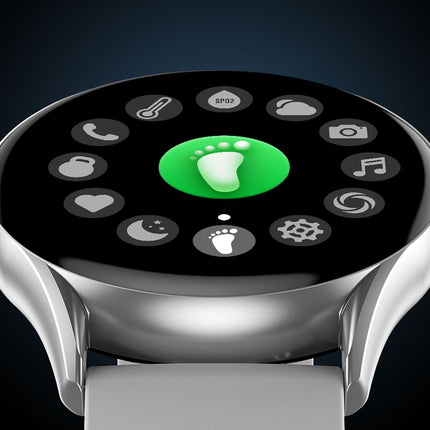 Smartwatch with a detailed display on a dark background
