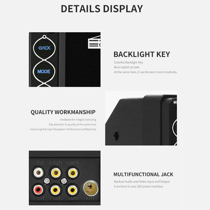 Product details display with technical features on a white background