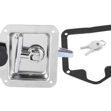 Lock mechanism with key and gasket on a white background