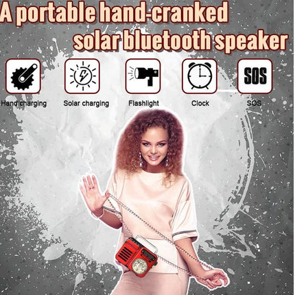 Emergency Weather Radio - 4-in-1 with Solar & Hand-Crank Power | AM/FM/NOAA, Bluetooth Speaker, LED Flashlight, SOS Alarm, 2000mAh Power Bank, RC-15187