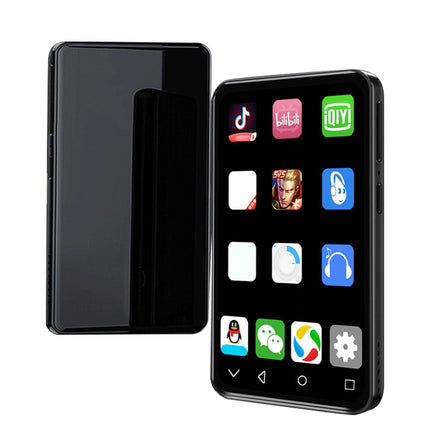 Black smartphone with app icons displayed on a white background