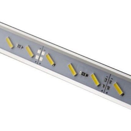 Close-up of a LED strip light on a white background