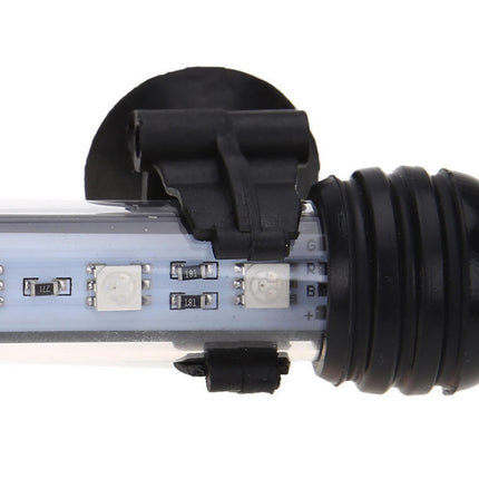 Close-up of a LED light bar with connectors on a white background