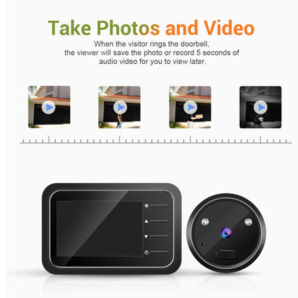 Smart WiFi Video Doorbell HD with 2.4" Touch Screen, PIR Motion Detection, Night Vision, Two-Way Audio, 120° Wide-Angle Lens, Black
