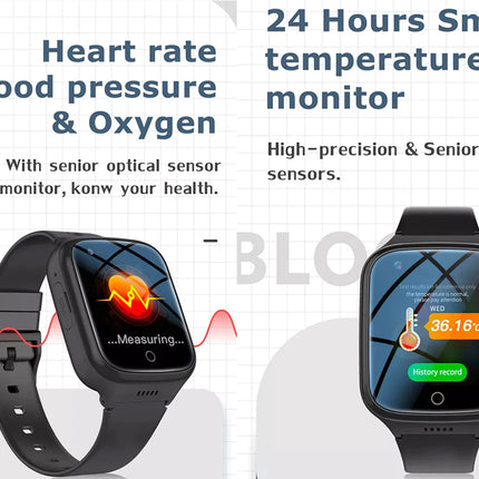Smartwatch with health monitoring features on a white background