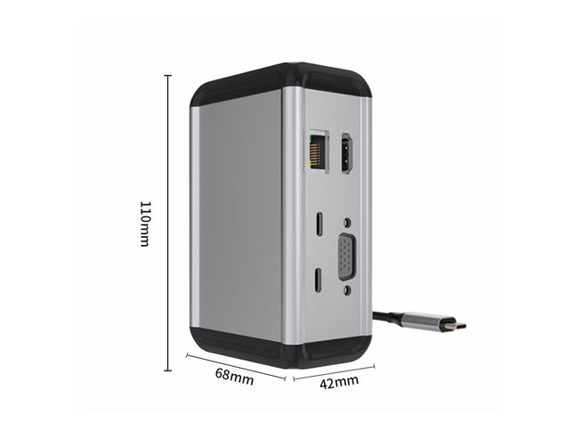 Portable electronic device with dimensions indicated on a white background