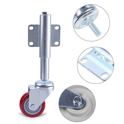 Metal caster wheel with mounting bracket on a white background