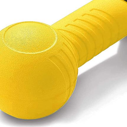 Yellow dumbbell on a white background