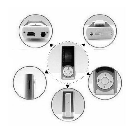 Illustration of various portable music players on a white background