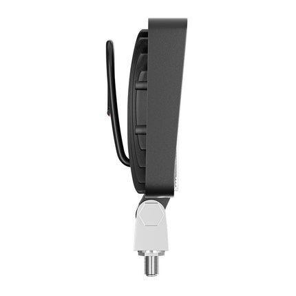 Black retractable cable with connector on a white background