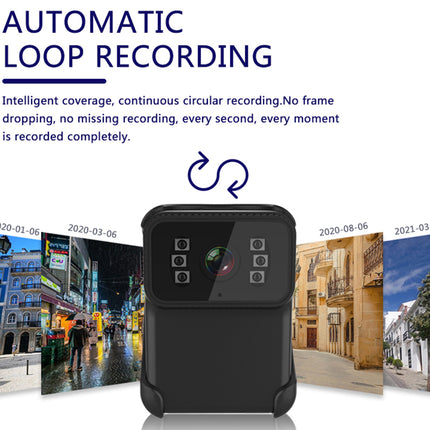 Body Worn Camera 1080P - WiFi Night Vision Waterproof| Rechargeable 150° Wide Angle Audio Loop Recording App Control