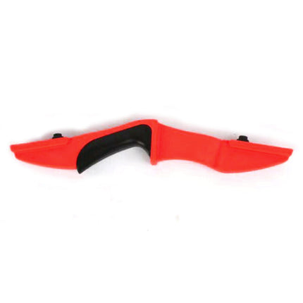 Red and black car bumper on a white background