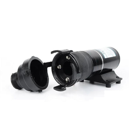 Black mechanical component on a white background