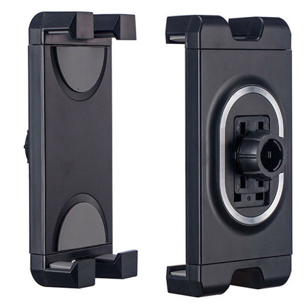 Two black phone holders on a white background