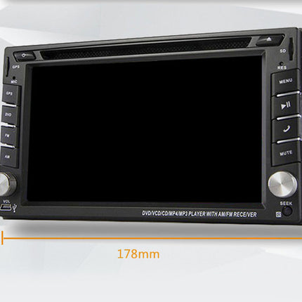 Car multimedia player with dimensions labeled on a white background