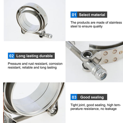 Stainless steel product with features highlighted on a white background