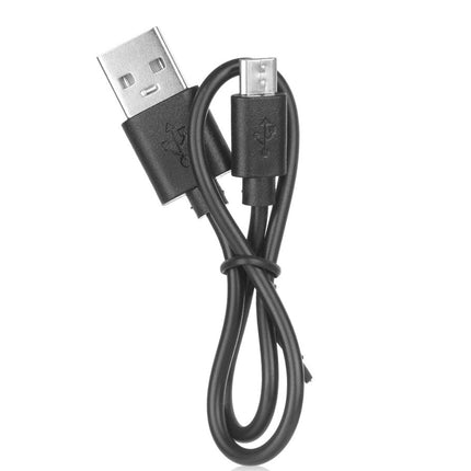 Black USB cable with connectors on a white background