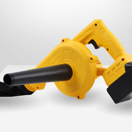 Yellow and black leaf blower on a white background
