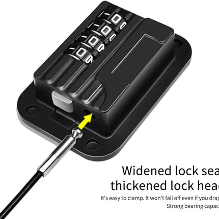 Black combination lock with widened lock seat and thickened lock head on a white background
