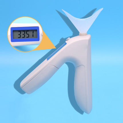 Digital thermometer with a blue background