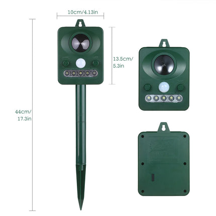 Solar Ultrasonic Animal Repeller PIR Dog Cat Scarer Repellent