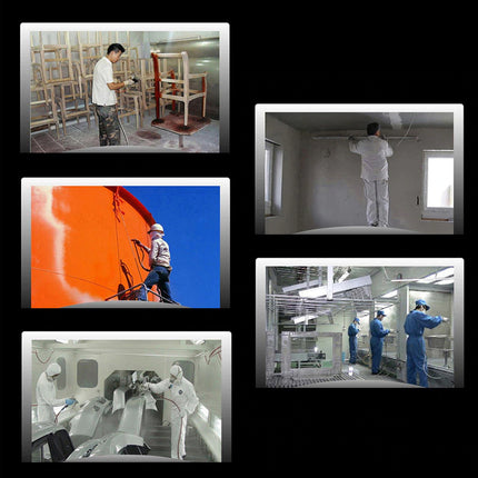 Collage of various industrial and laboratory scenes with workers in different settings.