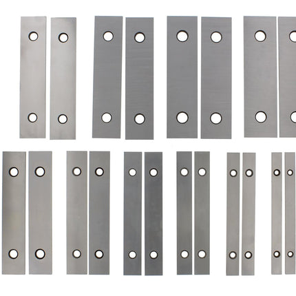 Set of metal blades on a white background