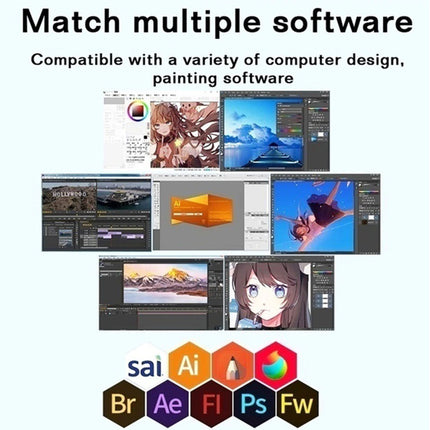 Software compatibility with various design and painting tools on a white background