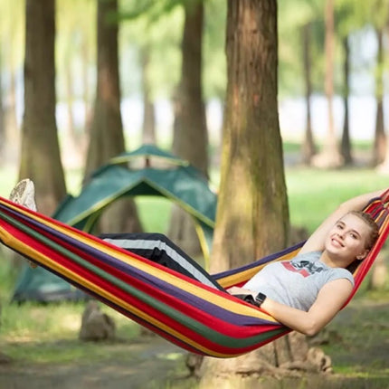 Portable Hammock Canvas Camping Double Outdoor Garden Hammock 200kg 2 Person