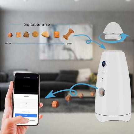 White electronic device with smartphone app interface in a living room setting