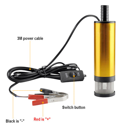 Electric submersible pump with power cable and switch on a white background