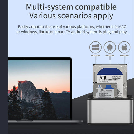 Dual Bay SSD HDD Docking Station USB 3.0 Offline Cloner Backup