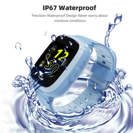Smartwatch with water splashes around it, emphasizing IP67 waterproof feature.