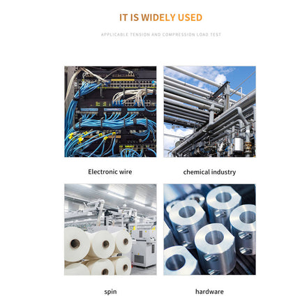 Industrial applications of electronic wire and chemical industry with text on a white background