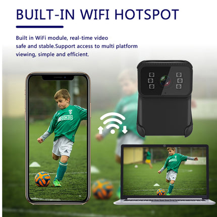 Body Worn Camera 1080P - WiFi Night Vision Waterproof| Rechargeable 150° Wide Angle Audio Loop Recording App Control